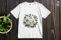 Elegant Mint and White Rose Bouquet PNG Product Image 2