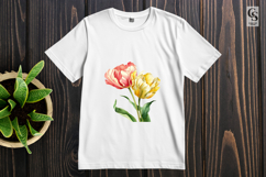 Watercolor Double Tulip Flower Clipart Sublimation PNG Product Image 3