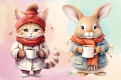 Christmas Animals Coffee Sublimation Clipart, Christmas PNG Product Image 4