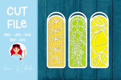 3 Lemons Bookmarks Paper cut SVG Laser cut,Cricut,Silhouette Product Image 1