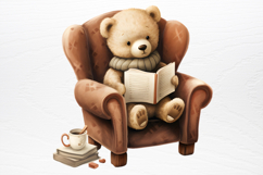 Christmas Teddy Bear Sublimation Clipart PNG Product Image 3