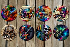 Music &amp; skulls | 8 Halloween Car coaster &amp; key chain designs Product Image 3