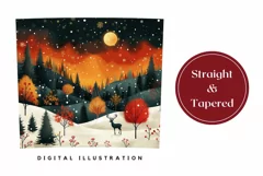 Christmas Tumbler Wrap, Winter Forest Tumbler Sublimation Product Image 3