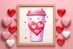 Valentine Coffee Cup Sublimation Clipart Product Image 3