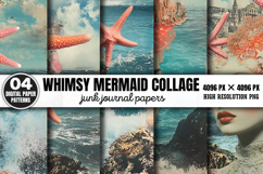 Whimsy Mermaid Collage Journal Paper PNG Product Image 1