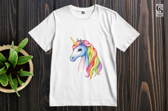 Rainbow Unicorn Watercolor Clipart Sublimation PNG Product Image 3