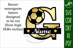 Football or Soccer Capital Monogram Letter G SVG Product Image 3