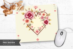 Vintage Pastel Heart Banner Mouse Pad PNG Design Product Image 1