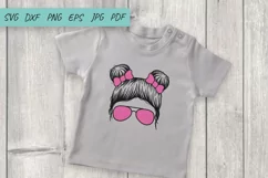 Mom life svg, Mom Messy Bun svg, Girl Messy Bun, Momlife svg Product Image 2
