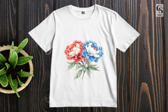 Patriotic Peony Flower Clipart PNG Product Image 3