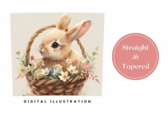 Easter Tumbler Wrap PNG, Cute Bunny Tumbler Design Product Image 3
