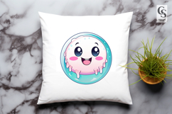 Cute Round Face Emoji Clipart Sublimation PNG Product Image 3