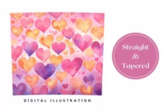 Cute Pink Tumbler Wrap Design, Valentine's Day Tumbler PNG Product Image 3