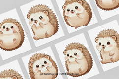15 Bundle Watercolor Baby Hedgehog Animal Kids Spines Chibbi Product Image 3