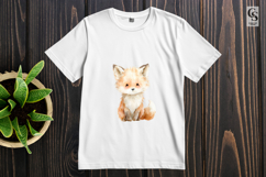 Cute Baby Fox Watercolor Clipart Sublimation PNG Product Image 2