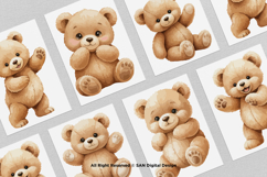 15 Bundle Watercolor Bear Doll Brown Wild Grizzly Forest Product Image 3