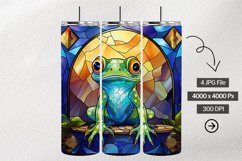 Baby Frog Stained Glass Square Coaster - 04 Variations Product Image 1