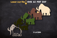 Mammoth SVG laser cut file for Glowforge Product Image 3