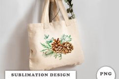 Watercolor Christmas bouquet sublimation Product Image 3