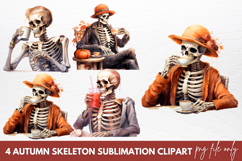Autumn Skeleton Sublimation Clipart Product Image 1
