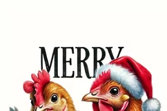 Merry Chickmas PNG | Funny Chicken Christmas Sublimation Product Image 2