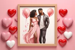 Valentines Day Black Couple Clipart, Black Couple Clipart Product Image 3