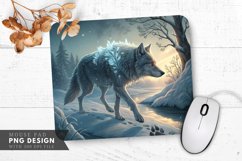 Frosty Wolf in an Icy Wonderland Mouse Pad PNG Design Product Image 1