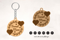 Mother's Day Keychain Laser Cut SVG Product Image 1