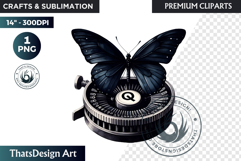 Dark Academia PNG, Gothic Butterfly Clipart Moody ephemera Product Image 1