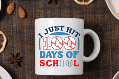 I Just Hit 100 Days of School Baseball SVG Product Image 3