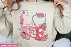 Love PNG, Valentine Nurse Sublimation PNG Product Image 1