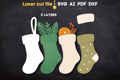 Christmas Stocking SVG laser cut file for Glowforge Product Image 3