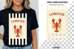 Lobster PNG Sublimation | Coastal Kitchen Seafood Design Product Image 1