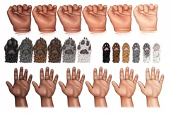 Family clipart, family hands and cat dog Product Image 5