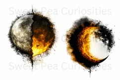 Moon, Sun, Stars, Fantasy, Ephemera, PNG, Clipart Product Image 3