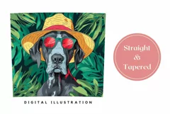 Tropical Tumbler Wrap, Summer Great Dane Tumbler Design Product Image 3