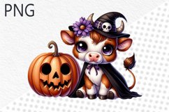 Halloween Cow Sublimation - Clipart PNG Design Product Image 1
