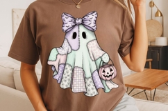 Pastel Halloween Ghost Png, Cute Girly Spooky Png, Fall Png. Product Image 3