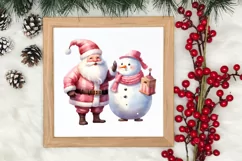 Pink Christmas Snowman Clipart, Christmas PNG Product Image 3