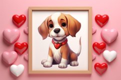 Cute Valentine Dog Clipart, Valentines Day Dog Clipart Product Image 3
