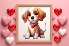 Cute Valentine Dog Clipart, Valentines Day Dog Clipart Product Image 3