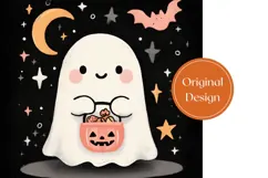 Cartoon Halloween Bats Tumbler, Halloween Ghost PNG Product Image 3