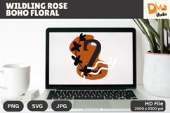Wildling Rose Boho Floral Monogram Product Image 1
