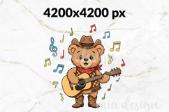 Teddy Bear PNG, Country Music Cowboy Bear Sublimation Product Image 2