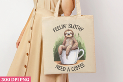 Feeling Slothy Need PNG, Sloth Sublimation PNG Product Image 1