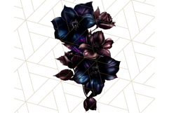 Gothic Floral PNG, Dark Aesthetic Flowers Clipart Print Product Image 3