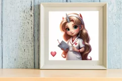 Unicorn Nurse Clipart, Unicorn Nurse Sublimation Product Image 3