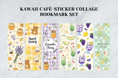 Kawaii Café Sticker Collage Bookmark Set,Cute Coffee Pastry Product Image 3