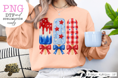 Patriotic Popsicle Bow PNG, 4th of July Summer Design Product Image 5
