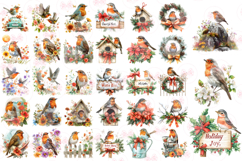 Christmas Robin Bird Clipart Bundle Product Image 2